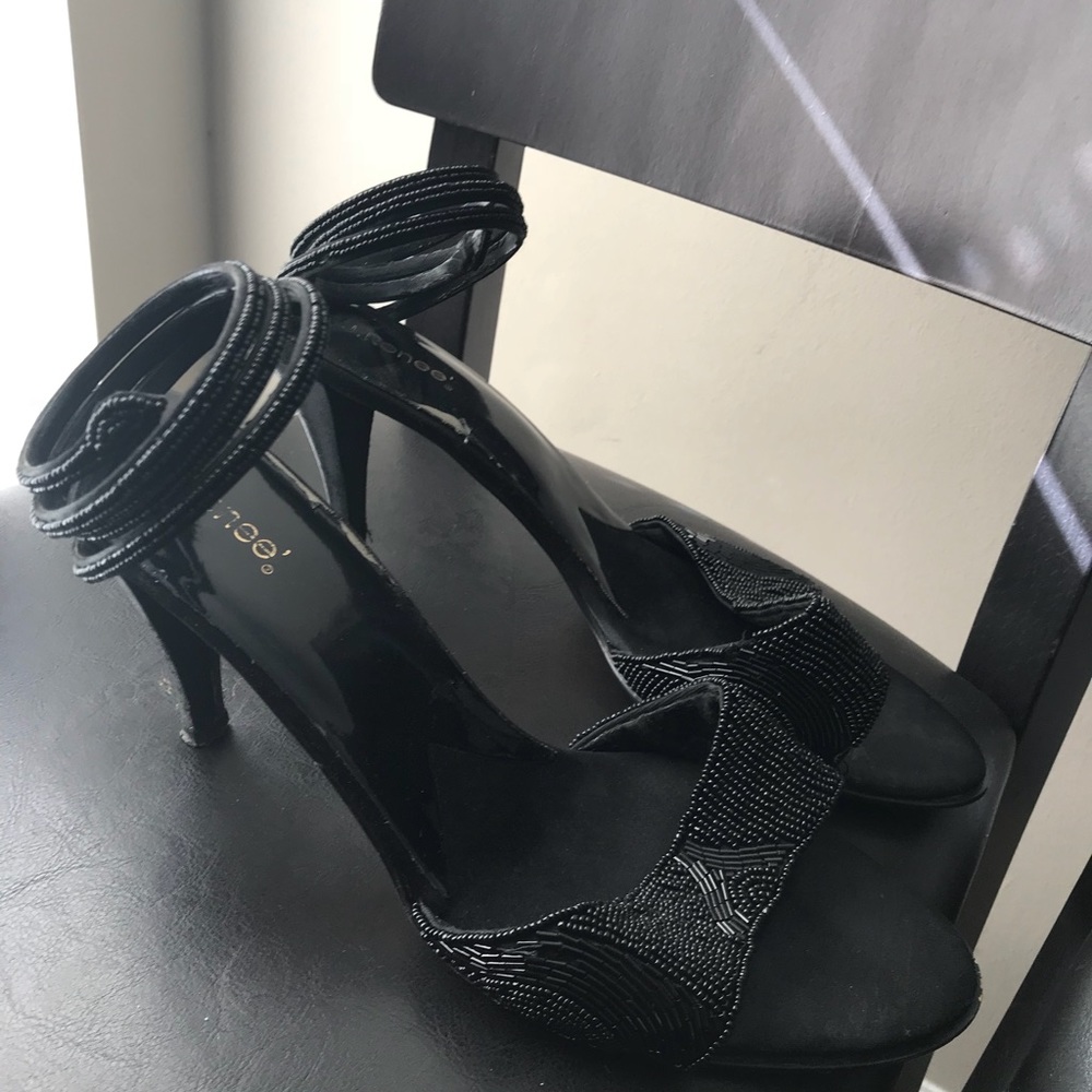 Heels with wrap around ankle strap